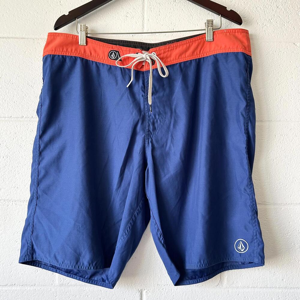 Volcom Blue Orange Colorblock Boardshorts Swimsuit Men’s 38 Waist